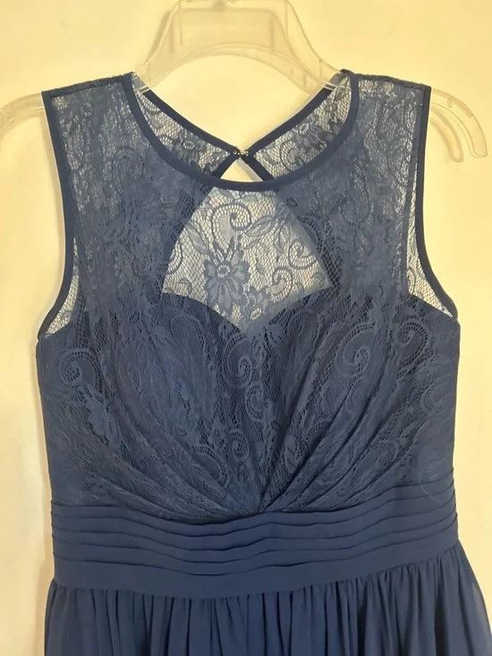 JJs House Navy Lace Bodice Midi Fit & Flare Dress Wedding Guest, Bridesmaid ,Mom - Picture 4 of 16